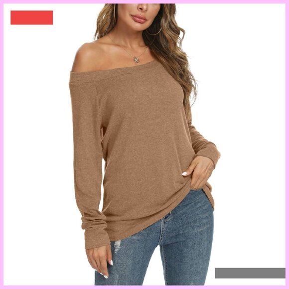 Long Sleeve Off Shoulder Boat Neck Tunic Top - Size Small - Picture 4 of 4